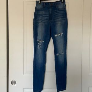 Sexy Fashion Nova Ripped Distress high waisted stretchy jeans pants skinny
